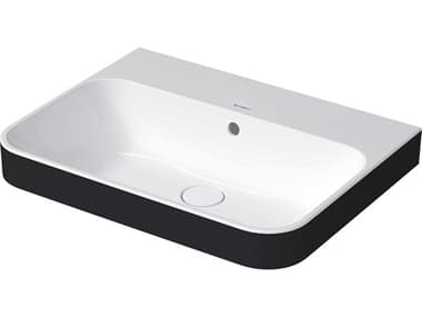 Duravit Happy D.2 24'' Ceramic White/Anthracite Black Sink with No Faucet Hole DUR2360606160