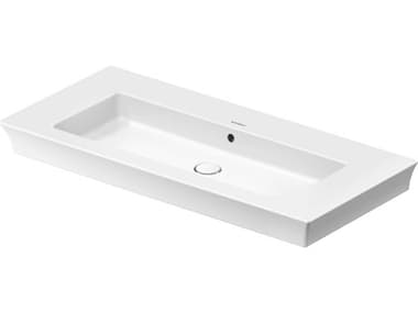 Duravit White Tulip 42'' Ceramic White High Gloss Sink with No Faucet Hole DUR2363100060