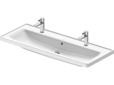 Duravit D-neo 48'' Ceramic White High Gloss Sink with 2 Faucet hole DUR2367120024