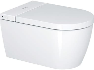 Duravit Me By Starck 14'' Ceramic White High Gloss Wall-Mounted Toilet - HygieneGlaze DUR2510092092