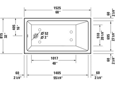 Duravit Duravit No.1 60'' Acrylic Freestanding White Bathtub - Left Side Drain DUR700654000000090