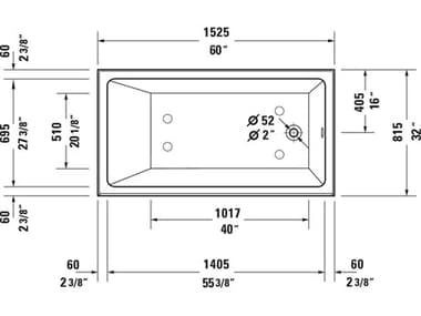 Duravit Duravit No.1 60'' Acrylic Freestanding White Bathtub - Right Side Drain DUR700655000000090