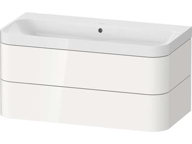 Duravit Happy D.2 38'' White High Gloss Wall-Mounted Set of Sink and Vanity DURHP4348N2222
