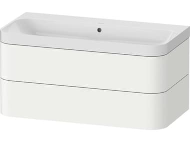 Duravit Happy D.2 38'' White Satin Matt Wall-Mounted Set of Sink and Vanity DURHP4348N3636