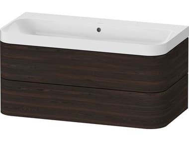Duravit Happy D.2 38'' Walnut (brushed) Matt Wall-Mounted Set of Sink and Vanity DURHP4348N6969