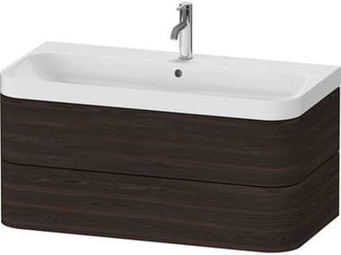 Duravit Happy D.2 38'' Walnut (brushed) Matt Wall-Mounted Set of Sink and Vanity with 1 Faucet Hole DURHP4348O6969