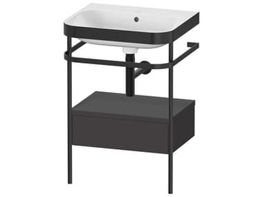 Duravit Happy D.2 23'' Graphite Super Matt Set of Sink and Console DURHP4740N8080