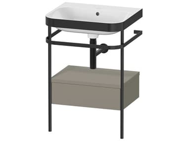 Duravit Happy D.2 23'' Stone Gray Satin Matt Set of Sink and Console DURHP4740N9292
