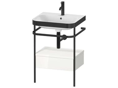 Duravit Happy D.2 23'' White High Gloss Set of Sink and Console with 1 Faucet Hole DURHP4740O2222
