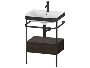 Duravit Happy D.2 23'' Walnut (Brushed) Matt Set of Sink and Console with 1 Faucet Hole DURHP4740O6969