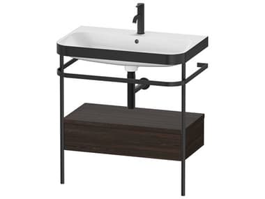 Duravit Happy D.2 31'' Walnut (Brushed) Matt Set of Sink and Console with 1 Faucet Hole DURHP4742O6969