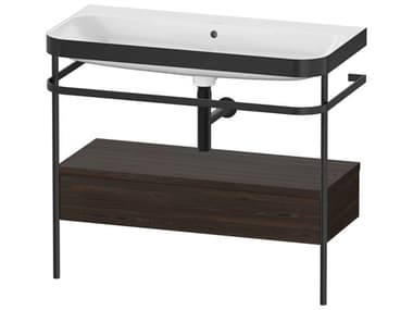 Duravit Happy D.2 39'' Walnut (Brushed) Matt Set of Sink and Console DURHP4743N6969