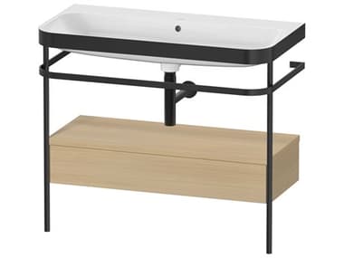 Duravit Happy D.2 39'' Mediterranean Oak Matt Set of Sink and Console DURHP4743N7171