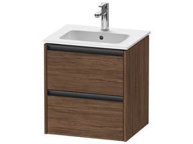 Duravit Ketho.2 item 20" Two Drawer Walnut (Dark) Matt Wall-Mounted Vanity Unit DURK25261021210000