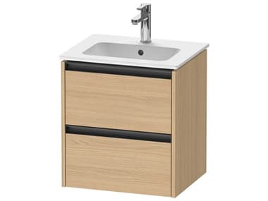 Duravit Ketho.2 item 20" Two Drawer Natural Oak Matt Wall-Mounted Vanity Unit DURK25261030300000