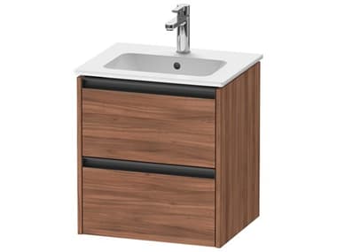 Duravit Ketho.2 item 20" Two Drawer Walnut Matt Wall-Mounted Vanity Unit DURK25261079790000