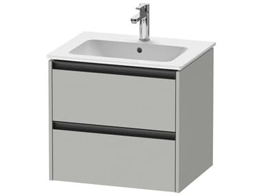 Duravit Ketho.2 item 24" Two Drawer Concrete Gray Matt Wall-Mounted Vanity Unit DURK25262007070000