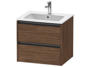 Duravit Ketho.2 item 24" Two Drawer Walnut (Dark) Matt Wall-Mounted Vanity Unit DURK25262021210000