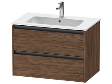 Duravit Ketho.2 item 32" Two Drawer Walnut (Dark) Matt Wall-Mounted Vanity Unit DURK25263021210000