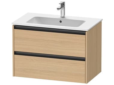 Duravit Ketho.2 item 32" Two Drawer Natural Oak Matt Wall-Mounted Vanity Unit DURK25263030300000