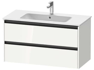 Duravit Ketho.2 item 40" Two Drawer White High Gloss Wall-Mounted Vanity Unit DURK25264022220000