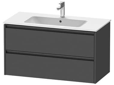 Duravit Ketho.2 item 40" Two Drawer Graphite Matt Wall-Mounted Vanity Unit DURK25264049490000
