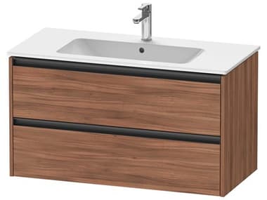 Duravit Ketho.2 item 40" Two Drawer Walnut Matt Wall-Mounted Vanity Unit DURK25264079790000