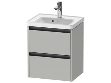 Duravit Ketho.2 item 19" Two Drawer Concrete Gray Matt Wall-Mounted Vanity Unit DURK25280007070000