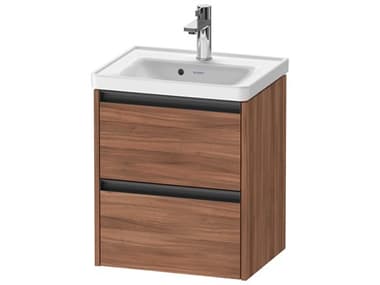 Duravit Ketho.2 item 19'' Two Drawer Walnut Matt Wall-Mounted Vanity Unit DURK25280079790000