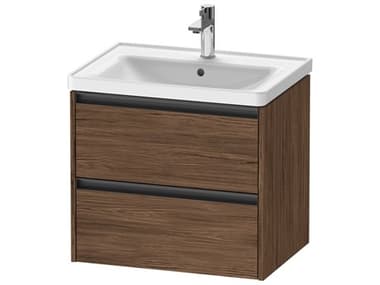 Duravit Ketho.2 item 25" Two Drawer Walnut (Dark) Matt Wall-Mounted Vanity Unit DURK25282021210000