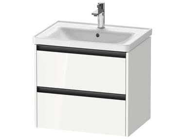 Duravit Ketho.2 item 25" Two Drawer White High Gloss Wall-Mounted Vanity Unit DURK25282022220000