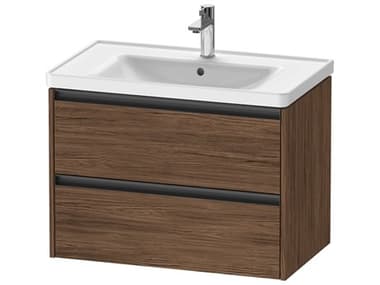 Duravit Ketho.2 item 31" Two Drawer Walnut (Dark) Matt Wall-Mounted Vanity Unit DURK25283021210000