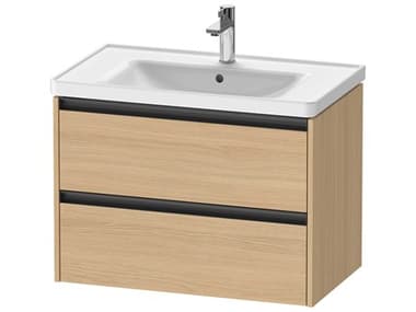 Duravit Ketho.2 item 31" Two Drawer Natural Oak Matt Wall-Mounted Vanity Unit DURK25283030300000