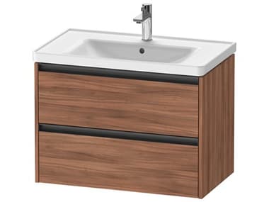 Duravit Ketho.2 item 31'' Two Drawer Walnut Matt Wall-Mounted Vanity Unit DURK25283079790000