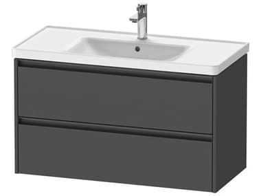 Duravit Ketho.2 item 39" Two Drawer Graphite Matt Wall-Mounted Vanity Unit DURK25284049490000