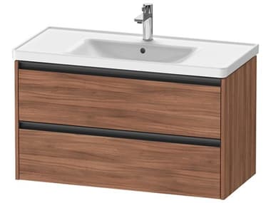 Duravit Ketho.2 item 39'' Two Drawer Walnut Matt Wall-Mounted Vanity Unit DURK25284079790000