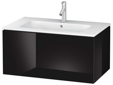 Duravit L-cube 32'' Black High Gloss Wall-Mounted Vanity Unit DURLC614104040