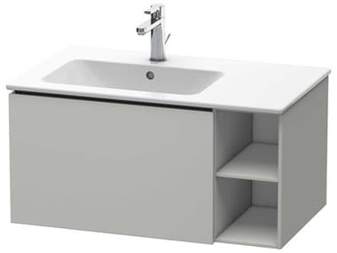Duravit L-cube 32'' Concrete Gray Matt Wall-Mounted Vanity Unit (2 Right Side Open Compartments) DURLC619100707