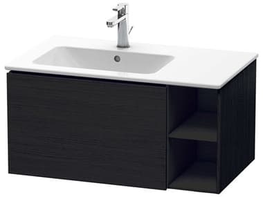 Duravit L-cube 32'' Black Oak Matt Wall-Mounted Vanity Unit (2 Right Side Open Compartments) DURLC619101616