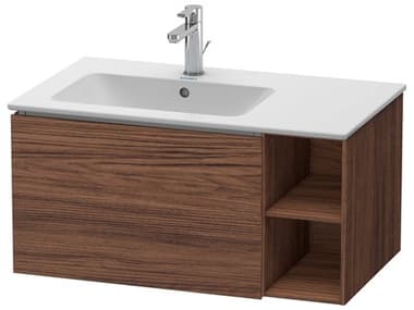 Duravit L-cube 32'' Walnut (Dark) Matt Wall-Mounted Vanity Unit (2 Right Side Open Compartments) DURLC619102121