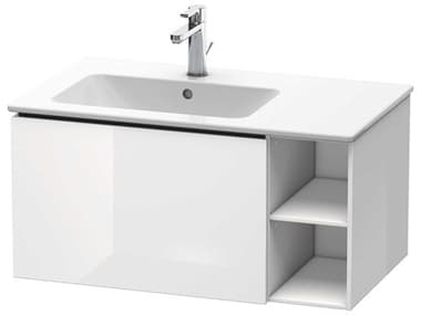 Duravit L-cube 32'' White High Gloss Wall-Mounted Vanity Unit (2 Right Side Open Compartments) DURLC619102222