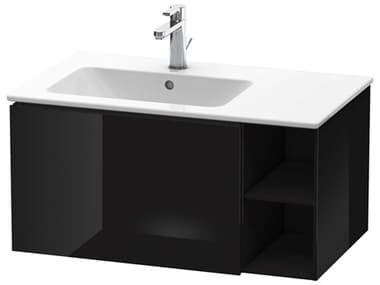 Duravit L-cube 32'' Black High Gloss Wall-Mounted Vanity Unit (2 Right Side Open Compartments) DURLC619104040