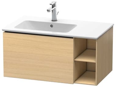 Duravit L-cube 32'' Mediterranean Oak Matt Wall-Mounted Vanity Unit (2 Right Side Open Compartments) DURLC619107171