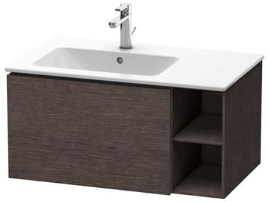 Duravit L-cube 32'' Dark Brushed Oak Matt Wall-Mounted Vanity Unit (2 Right Side Open Compartments) DURLC619107272