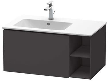 Duravit L-cube 32'' Graphite Super Matt Wall-Mounted Vanity Unit (2 Right Side Open Compartments) DURLC619108080