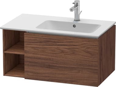 Duravit L-cube 32'' Walnut (Dark) Matt Wall-Mounted Vanity Unit (2 Left Side Open Compartments) DURLC619202121