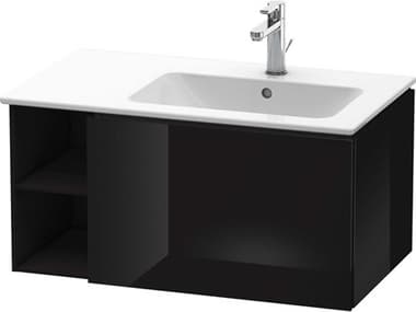 Duravit L-cube 32'' Black High Gloss Wall-Mounted Vanity Unit (2 Left Side Open Compartments) DURLC619204040