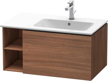 Duravit L-cube 32'' Walnut Matt Wall-Mounted Vanity Unit (2 Left Side Open Compartments) DURLC619207979
