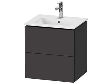 Duravit L-cube 21'' Two Drawer Graphite Super Matt Wall-Mounted Vanity Unit DURLC621808080
