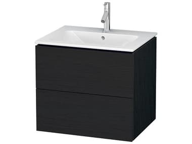 Duravit L-cube 24'' Two Drawer Black Oak Matt Wall-Mounted Vanity Unit DURLC624001616